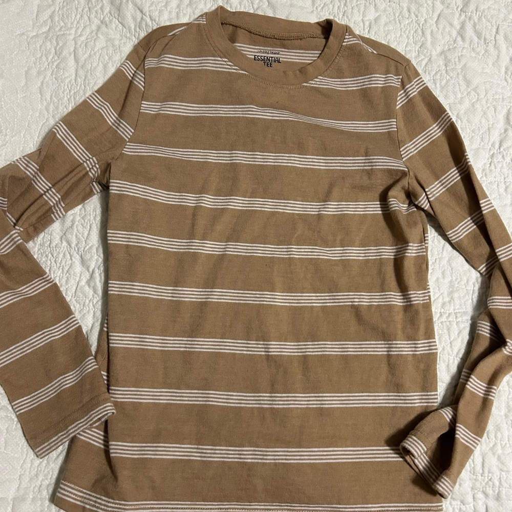 Jumping Beans Brown and White Striped Tee